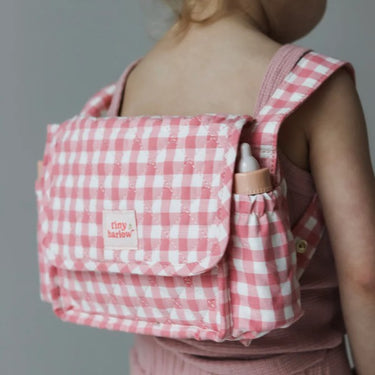 Dolls Nappy Bag Set - Pink Gingham